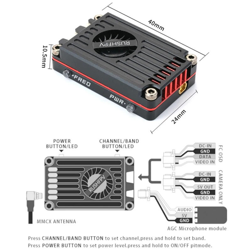 RUSH MAX SOLO 5.8GHz 2.5W VTX  - Rushfpv Rush Max Solo 5.8G 2.5W Vtx recension och pris